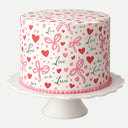 Love Valentines Print Edible Cake Wrap