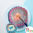 Gender Reveal Burn Cake